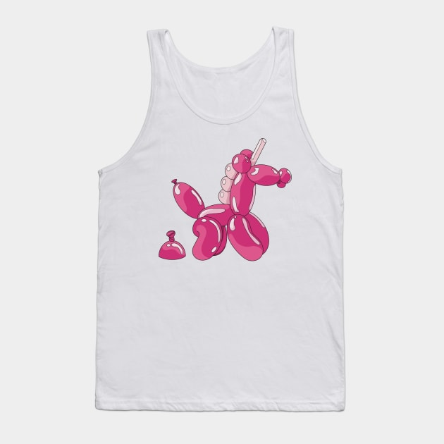 Bright pink balloon unicorn making a balloon unicorn poop... Tank Top by Fruit Tee